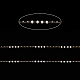 ロンデルガラスビーズリンクチェーン  ゴールド 304 ステンレス スチール ペーパー クリップ チェーン付き  ハンダ付け  スプールで  ホワイトスモーク  3x2.5mm  2mm  約32.81フィート（10m）/ロール CHS-G028-07G-01-2