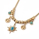 Synthetic Turquoise Pendant Necklace with 304 Stainless Steel Round Snake Chains NJEW-P269-07B-G-1