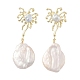 Boucles d'oreille en perles naturelles EJEW-P256-19G-1