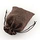 ポリエステル模造黄麻布包装袋巾着袋  ココナッツブラウン  18x13cm ABAG-R004-18x13cm-10-2