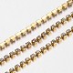 2mm Wide Golden Tone Grade A Garment Decorative Trimming Brass Crystal Rhinestone Cup Strass Chains X-CHC-S6-G-1