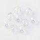 丸い機械化された吹きガラスグローブボールボトル  スタッドピアスや工芸品用  透明  10mm  半分穴：3~5mm X-BLOW-R001-10mm-1