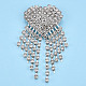 Coeur en strass cristal avec épinglette à pampille JEWB-T002-27S-1