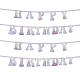 Hobbiesay 2 juegos de guirnaldas de feliz cumpleaños con palabras de papel láser AJEW-HY0001-21-1