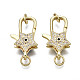 Brass Micro Pave Cubic Zirconia Lobster Claw Clasps KK-Q769-034-NF-1