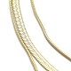 304 ステンレス鋼スネークチェーン 3 層ネックレス女性用  ゴールドカラー  15.35インチ（39cm） NJEW-C028-01G-3