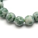 Gefrostet natürlichen grünen Fleck Jaspis Runde Perlenstränge G-M064-6mm-10-2