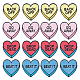 16 pièces 4 couleurs coeur tissu de broderie informatisé fer sur patchs DIY-FG0004-41-1
