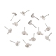 304 Stainless Steel Flat Round Blank Peg & Post Ear Studs Findings X-STAS-E025-1-3
