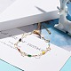 Brass Moon & Star Link Chain Bracelet with Glass Beads for Women BJEW-JB07799-2