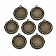 Tibetan Style Alloy Flat Round Cabochon Connector Settings TIBE-Q038-018A-AB-NR-2