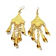 Golden Alloy Chandelier Earrings EJEW-D092-03C-G-1