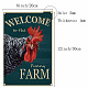 Creatcabin Panneau de poulailler en forme de ferme AJEW-WH0157-646-2
