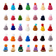 手作りファブリック服飾材料パーツ  糸帽子  ミックスカラー  40.5~50.5x27.5~33.5mm  100個/セット WOVE-TA0001-06-1