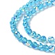 Transparentes perles de verre de galvanoplastie brins GLAA-Q099-B01-M01-4