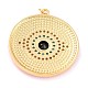 Real 18K Gold Plated Brass Micro Pave Cubic Zirconia Pendants ZIRC-L100-084G-04-4