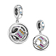 TINYSAND 925 Sterling Silver Colorful Cubic Zirconia European Dangle Charms TS-P-080-1