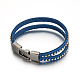 Punk Rock Style Unisex Retro Leather Cord Bracelets BJEW-M152-01D-1