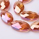 Chapelets de perles en verre électroplaqué EGLA-S084-33x20mm-M-3
