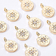 BENECREAT 10pcs Gold Brass Micro Pave Cubic Zirconia Charms 18K Gold Plated Flat Round Pendants (10.5x8x2mm) for Earrings Bracelet Necklace Jewelry Making KK-BC0006-30G-6