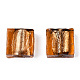 Perles vernissées de feuille en argent manuelles X-FOIL-S006-12x12mm-M-3