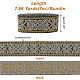 エスニック風刺繡ポリエステルリボン  服装アクセサリー  花柄  ブラック  2インチ（50mm）  約7.66ヤード（7m）/バンドル OCOR-WH0046-14B-2