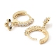 Brass with Cubic Zirconia Dangle Hoop Earrings EJEW-G362-05KCG-2