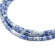 Natürliche blaue Fleck Jaspis Perlen Stränge G-F631-B11-3