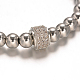 Bracelets de perles tressés ronds en 304 acier inoxydable BJEW-O124-13-3