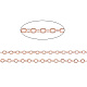 Brass Cable Chains  Soldered  with Spool  Flat Oval  Rose Gold  2x1.8x0.2mm  about 9.84 Feet(3m)/Roll CHC-T008-08RG-4