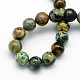 Brins de perles rondes en turquoise africaine naturelle (jaspe) G-S181-6mm-2