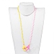 Персонализированные двухцветные ожерелья-цепочки из абс-пластика NJEW-JN02825-03-4