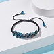 Round Natural Apatite Braided Bead Bracelet for Women BJEW-TA00045-04-2
