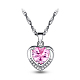 SHEGRACE Lovely 925 Sterling Silver Micro Pave AAA Cubic Zirconia Heart Pendant Necklace JN252A-1