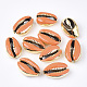 Electroplated Cowrie Shell Beads SSHEL-T008-11G-06-1