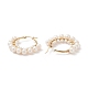 Orecchini a cerchio con perline di perle naturali EJEW-TA00156-4