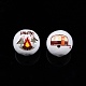 Camping Theme Printed Wooden Beads WOOD-D006-11-1