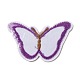 機械刺繍布地手縫い/アイロンワッペン  マスクと衣装のアクセサリー  蝶  紫色のメディア  48x79.5x2mm DIY-H100-13D-2