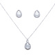 Stud Earrings and Pendant Necklaces Jewerly Sets SJEW-L192-05-1