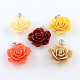 Synthetical Coral Flower Pendants with 925 Sterling Silver Findings CORA-R010-01-1