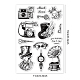 GLOBLELAND Retro Era Clear Stamps Vintage Gramophone Camera Pocket Watch Silicone Clear Stamp Seals for Cards Making DIY Scrapbooking Photo Journal Album Decoration DIY-WH0167-56-1053-6