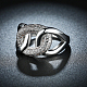 真鍮製キュービックジルコニアリング  結婚指輪  環状の  プラチナ  サイズ6  16.5mm RJEW-BB16746-6P-5