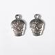 Mexico Holiday Day of the Dead Sugar Skull Tibetan Style Alloy Metal Pendants TIBEP-21061-AS-LF-1