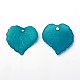 Teal Transparent Acrylic Frosted Leaf Pendants X-PL591-11-1