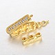 Rectangle Brass Micro Pave Cubic Zirconia Twister Clasps ZIRC-O018-08G-RS-2