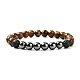 Round Natural & Synthetic Gemstone Beads Stretch Bracelet Set BJEW-JB07030-3