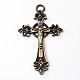 Crucifix Cross Alloy Big Pendants PALLOY-F046-28AB-1