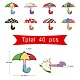 40 pièces pendentifs en émail en alliage imprimé 8 couleurs ENAM-CJ0002-62-2