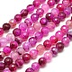 Dyed Natural Agate Faceted Round Beads Strands G-E267-22-1