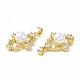 Rack Plating Brass Micro Pave Clear Cubic Zirconia Charms ZIRC-C041-16G-3